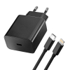 Ładowarka sieciowa do telefonu Blue Star USB C QC3.0 PD 3A 20W + kabel USB C do Lightning TFB-TC-20WPD czarna -360751