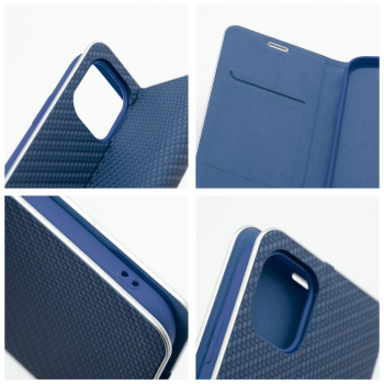 Etui z klapką na iPhone 7 / 8 / SE 2020 / SE 2022 Luna Book Carbon niebieskie-366190