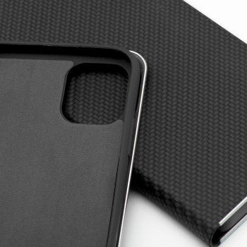 Etui z klapką na iPhone 14 Luna Book Carbon czarne-367043
