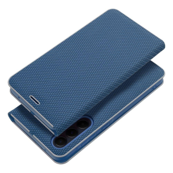 Etui z klapką na Samsung A05s Luna Book Carbon niebieskie