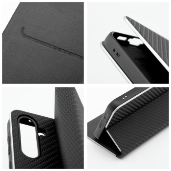 Etui z klapką na Xiaomi 14 ULTRA Luna Book Carbon czarne-367633