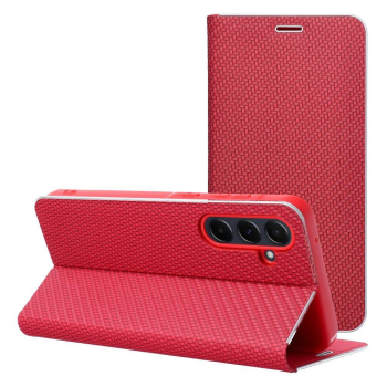Etui z klapką na Xiaomi Redmi 13C / Poco C65 Luna Book Carbon czerwone-367757