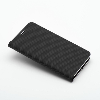 Etui z klapką na iPhone 16 Luna Book Carbon czarne-367802