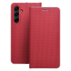 Etui z klapką na Xiaomi Redmi NOTE 14 4G (GLOBAL - 163,25mm x 76,55mm x 8,16mm) Luna Book Carbon czerwone-368680