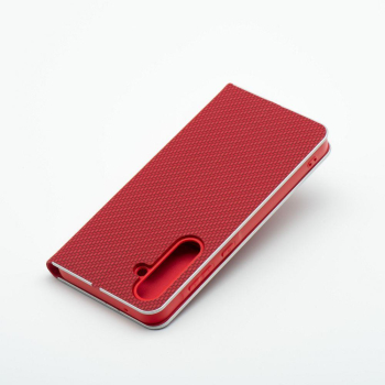 Etui z klapką na Xiaomi Redmi NOTE 14 4G (GLOBAL - 163,25mm x 76,55mm x 8,16mm) Luna Book Carbon czerwone-368689