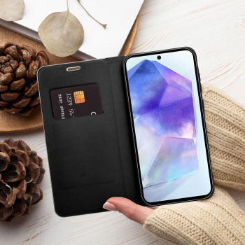 Etui z klapką na Xiaomi Redmi NOTE 14 4G (GLOBAL - 164,84mm x 78,15mm x 8,16mm) Luna Book Carbon czarne-368798