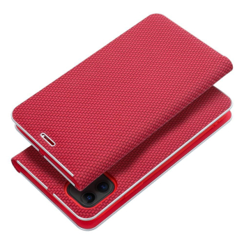 Etui z klapką na iPhone 17 PRO MAX / 18 PRO MAX Luna Book Carbon czerwone-368908