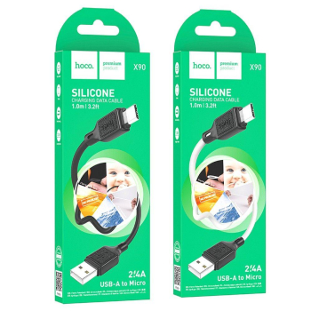Kabel USB A do Micro USB Hoco 2,4A 1 m X90 biały-372943