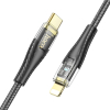 Kabel USB C do Lightning Hoco PD 27W 1,2 m U121 czarny transparentny-374059