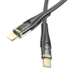 Kabel USB C do Lightning Hoco PD 27W 1,2 m U121 czarny transparentny-374062