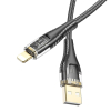 Kabel USB A do Lightning Hoco 2,4A 1,2 m U121 czarny transparentny-374085