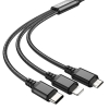 Kabel 3w1 USB A do Lightning / Micro USB / USB C Hoco 2A 1 m X76 czarny-376197