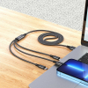 Kabel 3w1 USB A do Lightning / Micro USB / USB C Hoco 2A 1 m X76 czarny-376199