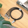 Kabel 3w1 USB A do Lightning / Micro USB / USB C Hoco 2,4A 1 m X102 czarny-376370
