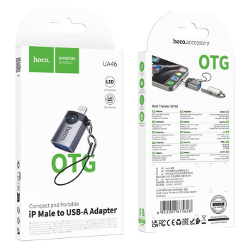 Adapter OTG Lightning do USB A Hoco UA46 Victory szary-376751