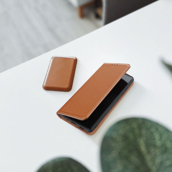 Etui z klapką na Samsung S25 EDGE Smart Pro Book skórzane brązowe-379382
