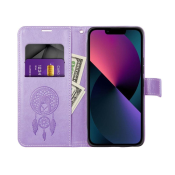 Etui z klapką na iPhone 16 PLUS Mezzo Book łapacz snów fioletowe-381886
