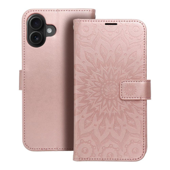 Etui z klapką na iPhone 16 PLUS Mezzo Book mandala złoto-różowe