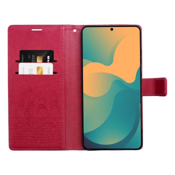 Etui z klapką na Redmi NOTE 15 PRO PLUS 5G Mezzo Book koty czerwone-384190