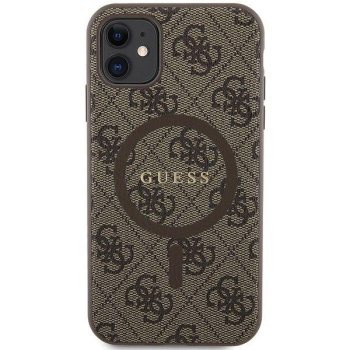 GUESS futerał do IPHONE 11 kompatybliny z MagSafe GUHMN61G4GFRW (4G Ring classic logo) brązowy-384980