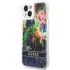 GUESS futerał do IPHONE 13 / 14 / 15 GUHCP14SLFLSB (Flower Liquid Glitter) niebieski-385154