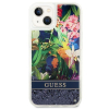 GUESS futerał do IPHONE 13 / 14 / 15 GUHCP14SLFLSB (Flower Liquid Glitter) niebieski-385155