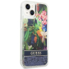 GUESS futerał do IPHONE 13 / 14 / 15 GUHCP14SLFLSB (Flower Liquid Glitter) niebieski-385156