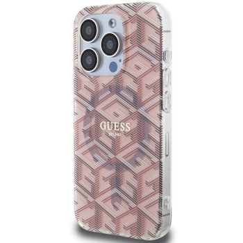 GUESS futerał do IPHONE 15 Pro Max kompatybilny z MagSafe GUHMP15XHGCUSTGP (IML GCUBE) różowy -385027