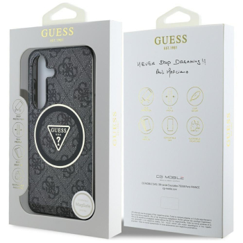 GUESS futerał do SAMSUNG S25 GUHMS25SHG4PRTGK (Magnetic IML Metal Glitter 4G Circle Triangle) czarny-385609