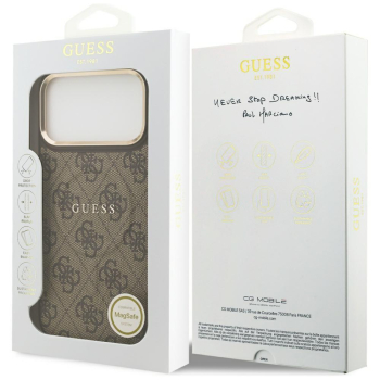GUESS futerał do IPHONE 17 Pro Max kompatybilny z MagSafe GUHMP17XP4MSEGCW (PU 4G W/ Classic) brązowy-386083