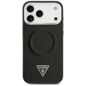 GUESS futerał do IPHONE 17 Pro kompatybilny z MagSafe GUHMP17LPSDTSCMK (PU W/ Triangle Logo) czarny-386985