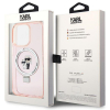 KARL LAGERFELD futerał do IPHONE 15 Pro kompatybilny z MagSafe KLHMP15LHMRSKCP (Ringstand KC) różowy-387952