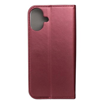 Etui z klapką na iPhone 16 PLUS Smart Magneto burgundowe-395654