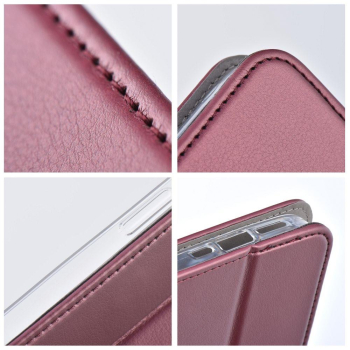 Etui z klapką na Motorola EDGE 70 Smart Magneto burgundowe-397571