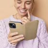 Etui z klapką na iPhone 16 PLUS Dual Pocket Book złote-405452