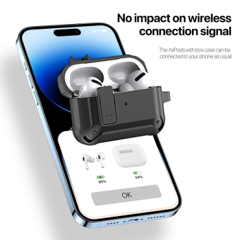 Etui na słuchawki Dux Ducis PECO do AirPods PRO 2 ochronne typu armor czarne-412643