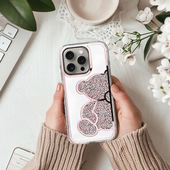 Etui na iPhone 13 MIN Teddy Bear różowe-424344