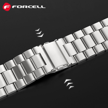 Pasek do Apple Watch Forcell F-Design FA10 zatrzask stal 42 / 44 / 45 / 49 mm srebrny-435229