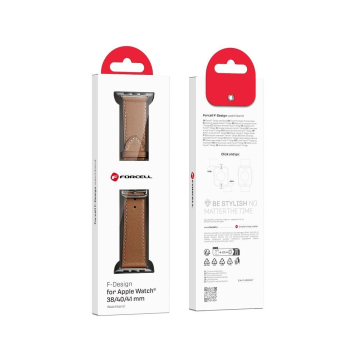 Pasek do Apple Watch Forcell F-Design FA20 dziurki skóra ekologiczna 38 / 40 / 41 mm brązowy-435530