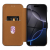 Etui z klapką na iPhone 16 PRO Folio Side Magnet brązowe-437313