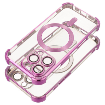 Etui na iPhone 17 Pro / 18 Pro (low camera edge) Antishock Electro zgodne z MagSafe purpurowe-437201