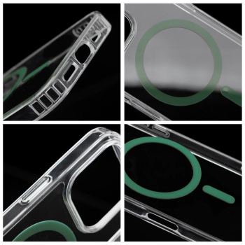Etui na Samsung A56 Drop Glue Colorful Ring Mag Cover zgodne z MagSafe ciemnozielone-438028