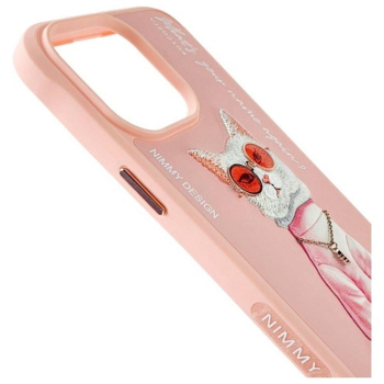 NIMMY futerał GLASSES COOL CAT do IPHONE 15 Pro Max różowy-441791