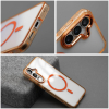Etui na Samsung S25 FE Frame Clear Hybrid Mag Cover zgodny z MagSafe pomarańczowe-452875