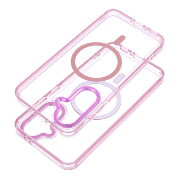 Etui na Samsung A56 Frame Clear Hybrid Mag Cover zgodny z MagSafe pudrowy róż-452716