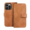 Etui z klapką na iPhone 13 Tender Book brązowe-462906