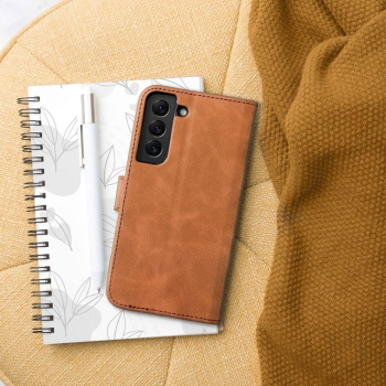 Etui z klapką na Samsung A32 5G Tender Book brązowe-462636