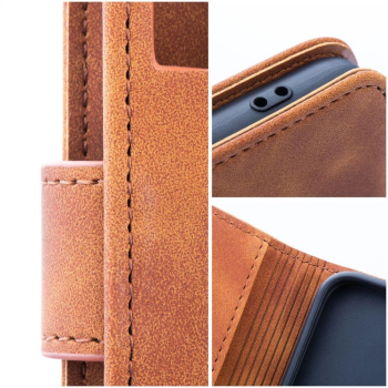 Etui z klapką na Samsung A21s Tender Book brązowe-463045