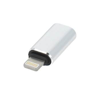 Adapter Typ C (żeński) do Lightning (męski) srebrny-465844
