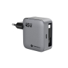 Ładowarka sieciowa do telefonu Forcell F-Energy GaN USB C + zwijany kabel USB C PD QC4.0 3A 45W VT-R5 szara-471202